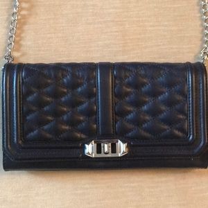REBECCA MINKOFF LEATHER CLUTCH BLUE